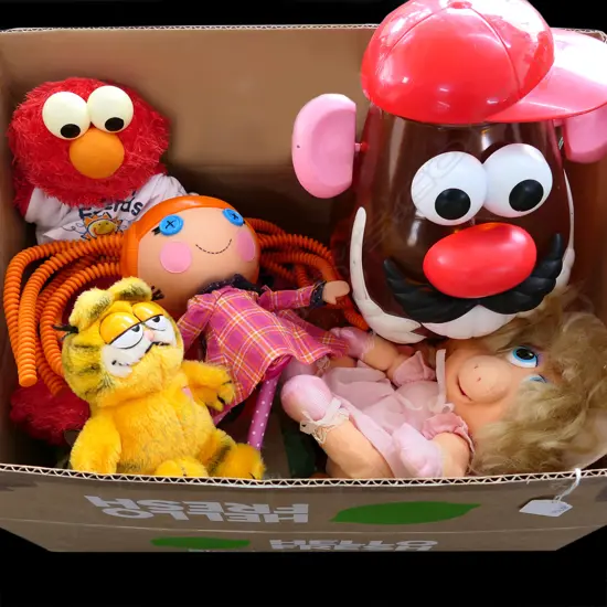 LG BOX ASST TOYS, INCL. LARGE MR POTATO HEAD STORAGE CONTAINER