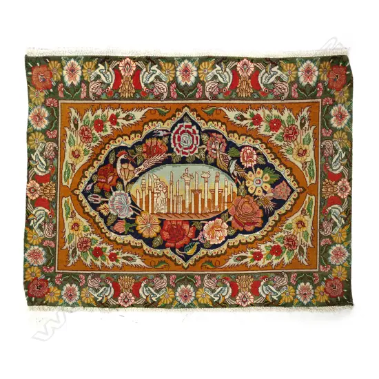 hand woven fine wool and silk pile