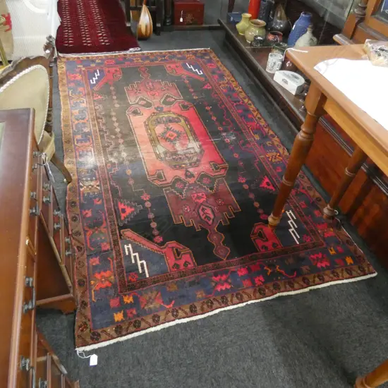 ALL WOOL HANDWOVEN RUG AF PILE WORN IN PARTS 2520 X 1360MM