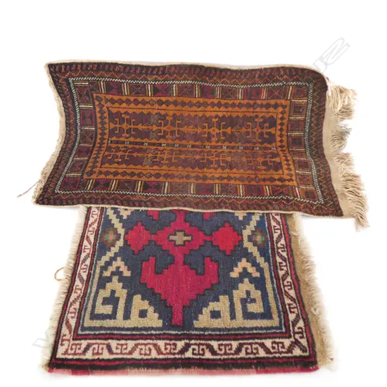 2 SMALL HANDWOVEN ALL WOOL MATS 510 X 430MM & 670 X 430MM BROWN