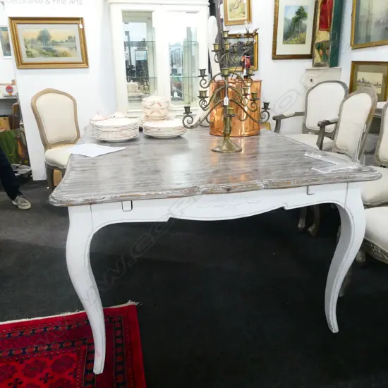 WHITE PAINTED FRENCH STYLE TABLE 1700 X 1180MM H. 765MM