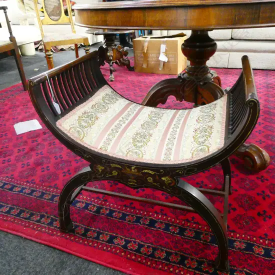 EDWARDIAN ROMAN STYLE CERULE STOOL