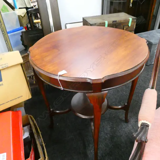 EDWARDIAN ANTIQUE OAK TABLE D.660mm H725mm