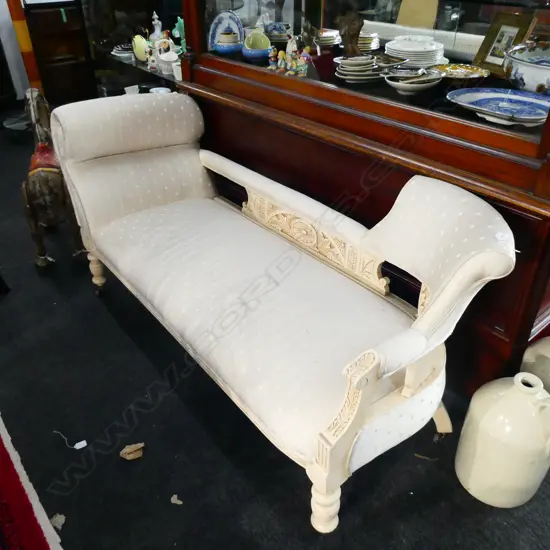 PAINTED UNHOLSTERED CHAISE LONGUE