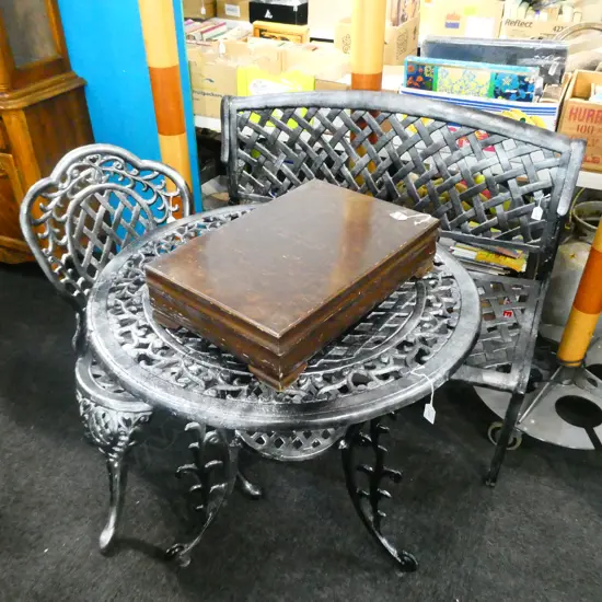 3 PCE PATIO SUITE; TABLE, CHAIR, BENCH