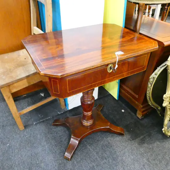 19thC SEWING TABLE 