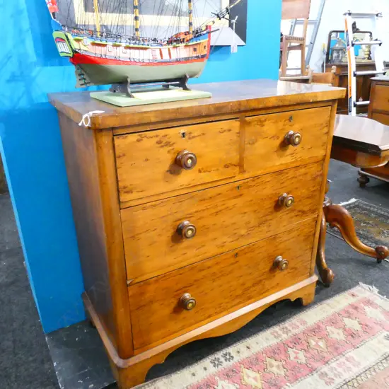 19thC. 4 DRAWER DRESSER H. 925MM W. 925MM