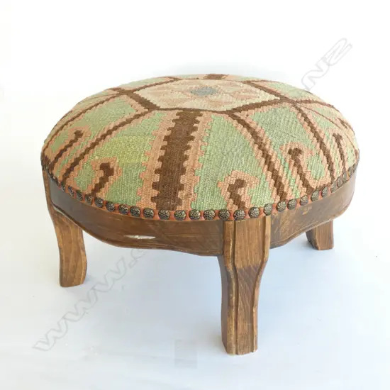 TURKISH KELIM COVERED FOOT STOOL