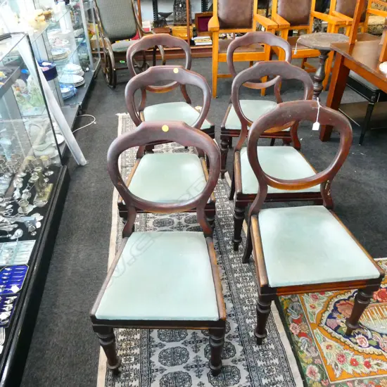 6 19thC DROP IN SEAT BALLOON BACK CHAIRS 