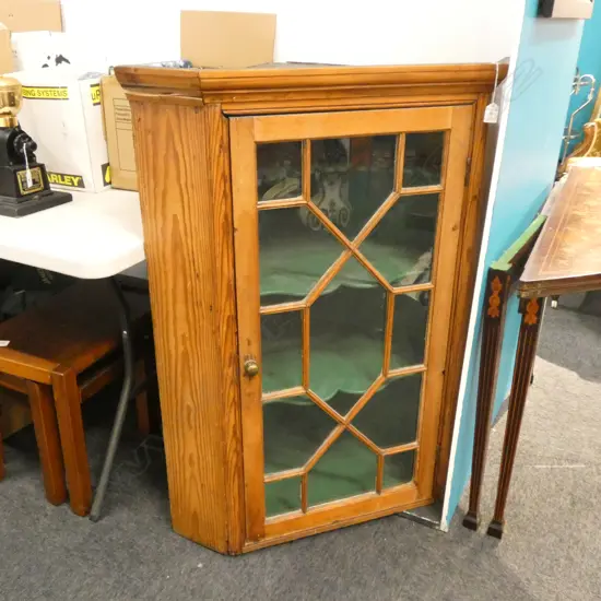 VICTORIAN PINE CORNER CABINET
