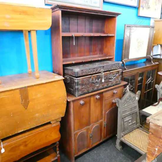 ANTIQUE KAURI HUTCH DRESSER C. 1870