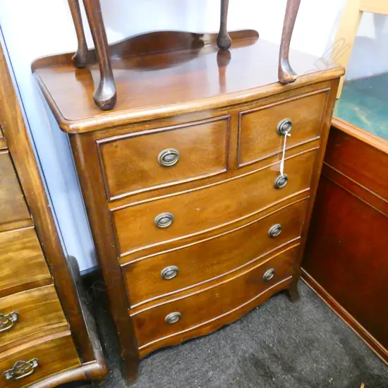 MAHOGANY 5 DRAWER CHEST H. 935MM