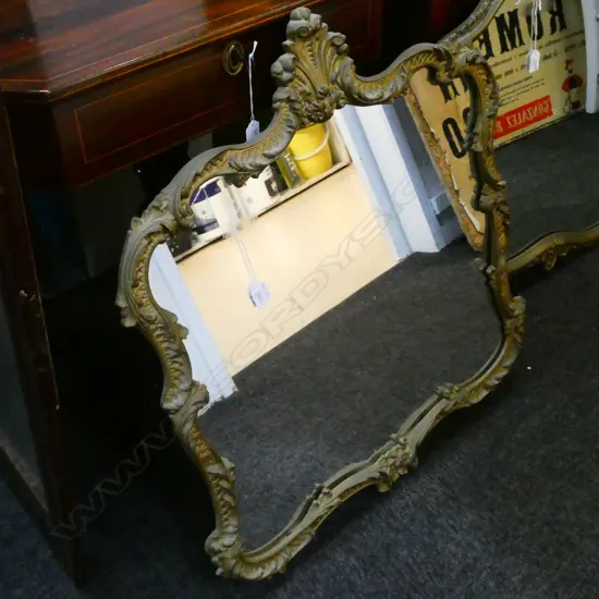 ORNATELY SCROLLED FRAME MIRROR H. 750MM W. 680MM