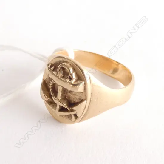 9CT GOLD NAVY RING 5.46gm