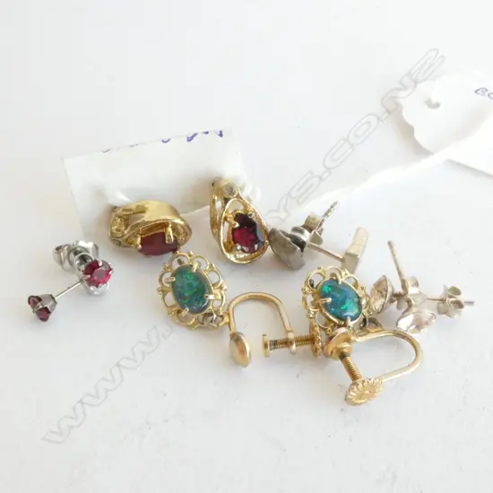 EARRINGS, 5 PAIRS, 3 X STG SIL, 2 X COSTUME