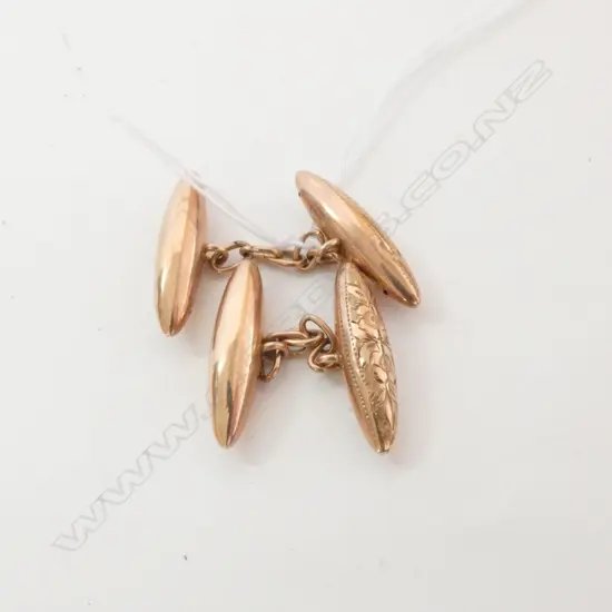 9CT ROSE GOLD CUFFLINKS TORPEDO FORM 5gm