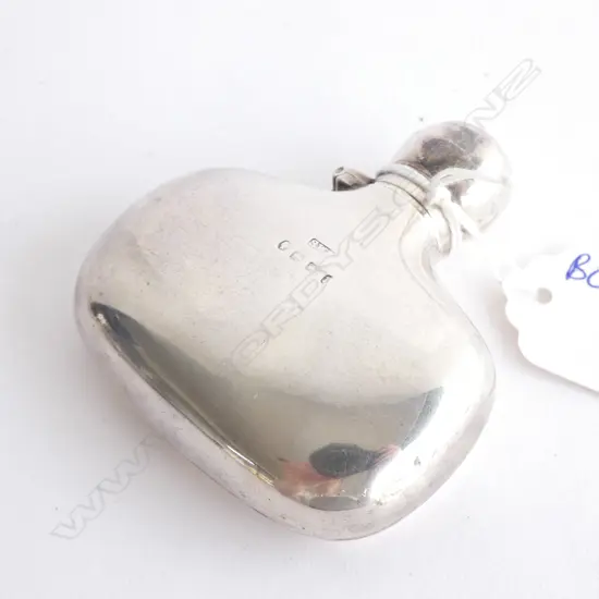 STG SILVER SMALL HIP FLASK B'HAM 1887 40 GRAMS