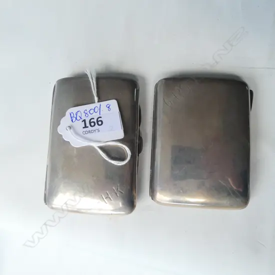 2 STG SILVER CIGARETTE CASES 122 GRAMS