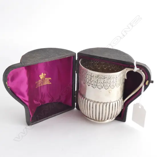 STG SILVER MUG, SHEFFIELD 1890 136 GRAMS CASED