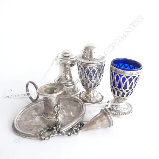 STG SILVER TAPER STICK, PEPPERETTE, PR SALTS 