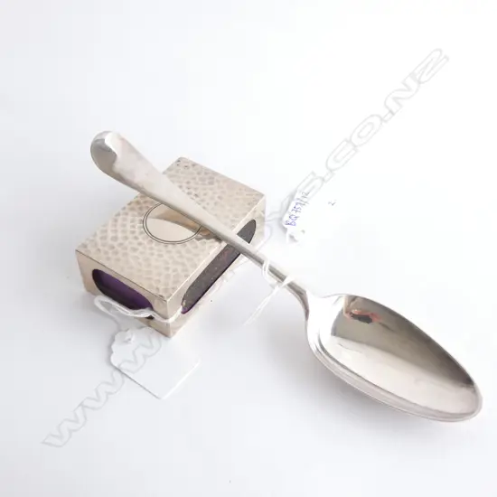 GEORGIAN HANOVERIAN BOTTOM MARKED SPOON + STG SILVER MATCH LONDON 1903 115 GRAMS 