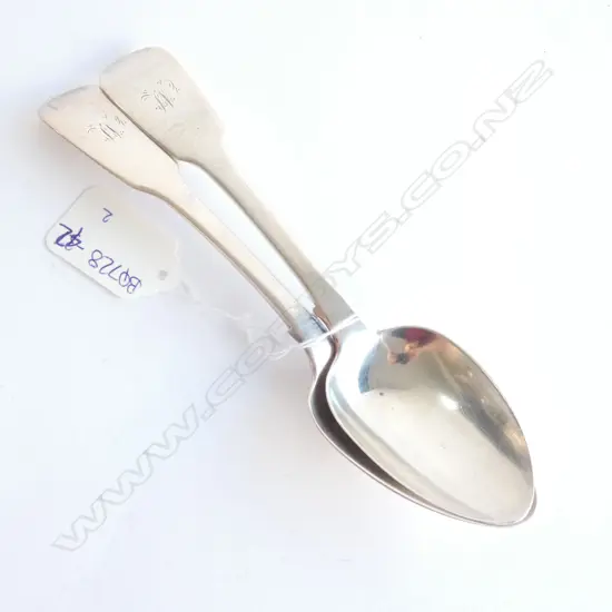 2 GEORGIAN SILVER DESSERT SPOONS LONDON 1839