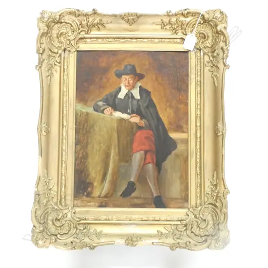 PORTRAIT OF A MAN READING, SIGNED INDISTINCTLY D. JONES, DATED OCT 1847, GILT FRAMED. OVERALL 525 X 420mm