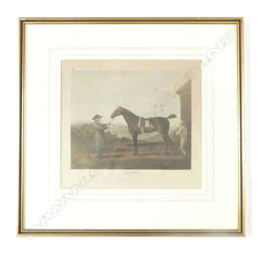 FRAMED EQUESTRIAN PORTRAIT ENGRAVING