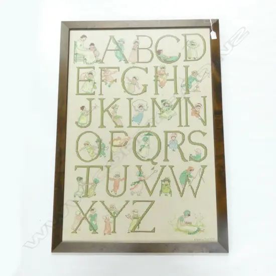 FRAMED ALPHABET SAMPLER 915 X 620MM
