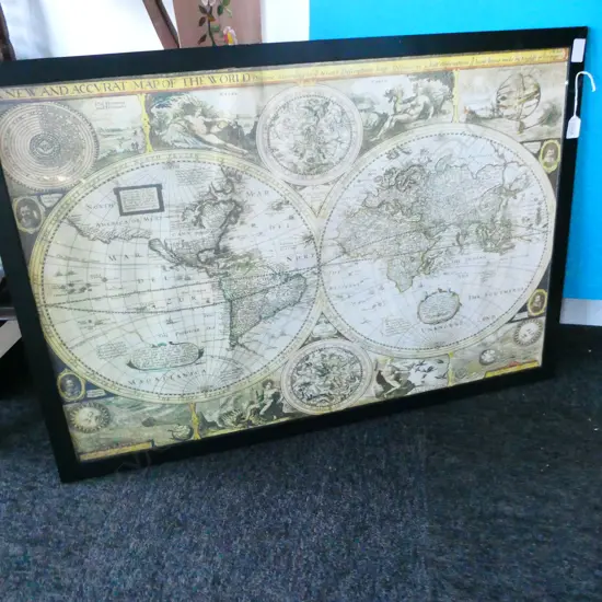 REPRINT 1626 MAP 2 HEMISPHERES 