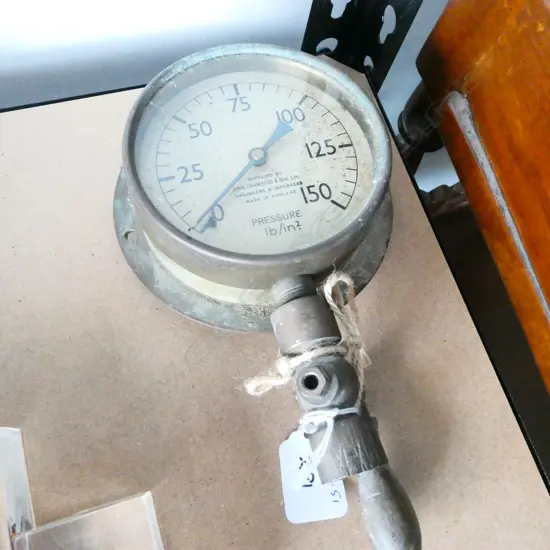 BRASS SHIPS PRESSURE GUAGE H. 210MM