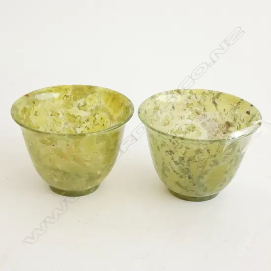 PR CHINESE GREEN JADE WINE CUPS DIA. 60MM