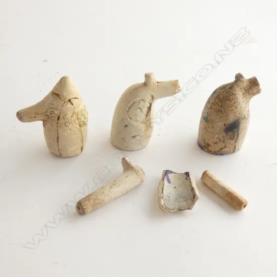 SM COLLECTION OLD EXCAVATED SMOKING PIPES - DAMAGED 