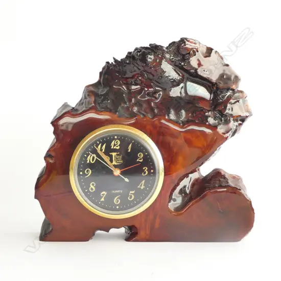 SWAMP KAURI GUM MANTLE CLOCK  210MM X 215MM