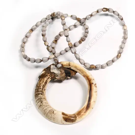 PNG ISLAND PIG TUSK & 'KINA' SHELL NECKLACE