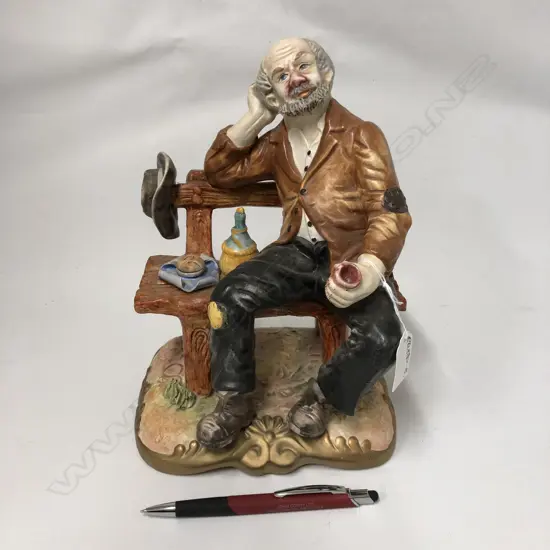 LGE CAPODIMONTE FIGURE - TRAMP ON BENCH