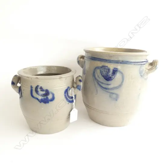 2 SALT GLAZE POTS H. 210MM