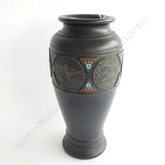 VINTAGE 'MADE IN NIPPON' POTTERY VASE CLOISONNE TYPE