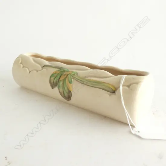 CLARICE CLIFF CYLINDER TROUGH VASE. L.215MM