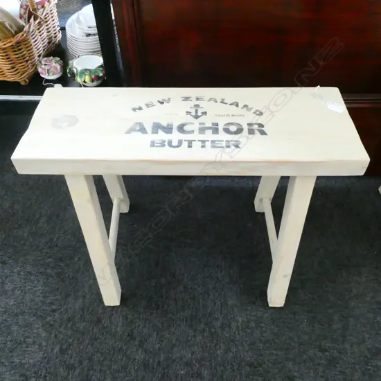 MODERN 'ANCHOR BUTTER' WOODEN STOOL