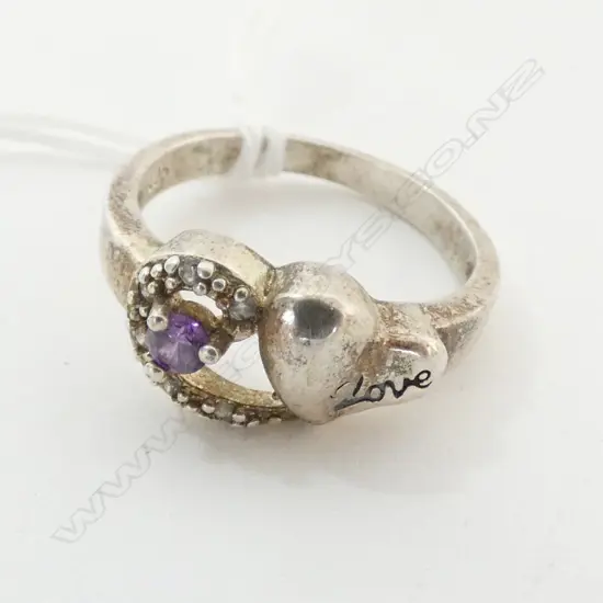 RING, SILVER, SET WITH STONES