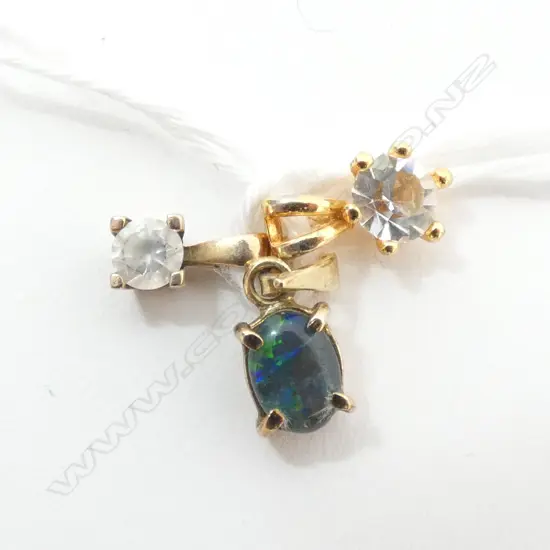 PENDANTS (3) A 9ct GOLD, A GP SILVER AND A GOLD PLATE