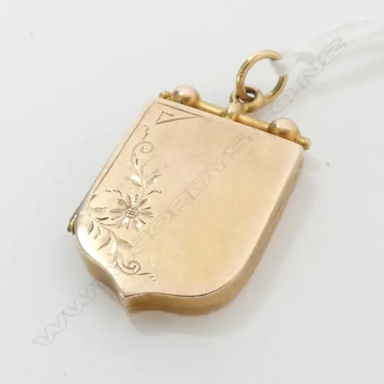 PENDANT/LOCKET 9ct GOLD, ANTIQUE, 10.1gm
