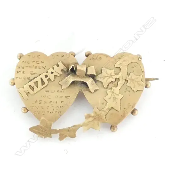 MIZPAH BROOCH,  9ct GOLD, VINTAGE, 3.2gm