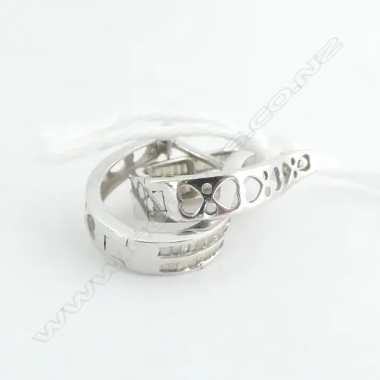 EARRINGS, 18ct WHITE GOLD, CHANNEL SET WITH 36 DIAMONDS EACH EARRING