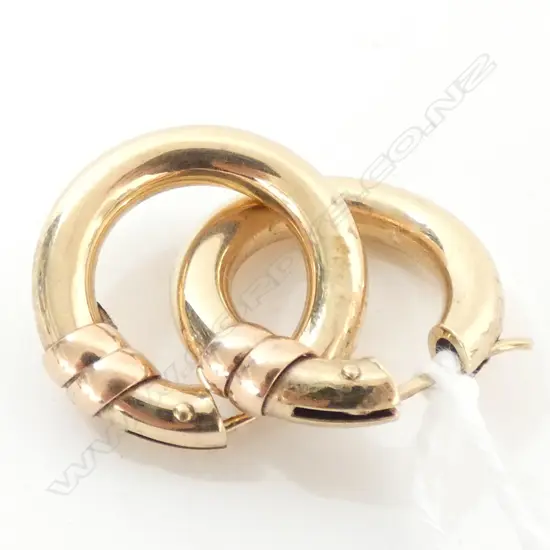 EARRINGS, HOOP, 9ct GOLD, 26mm DIAMETER, 2.7gm