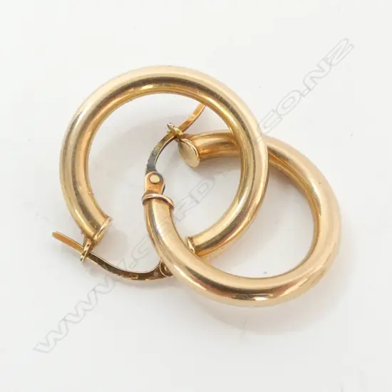 EARRINGS, HOOP, 9ct GOLD, 19mm DIAM