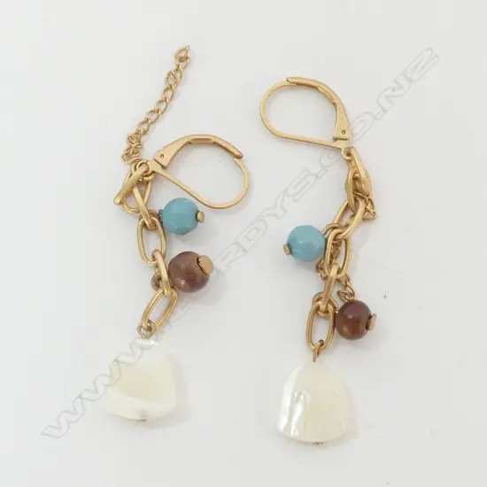 EARRINGS, TURQUOISE AND MOP