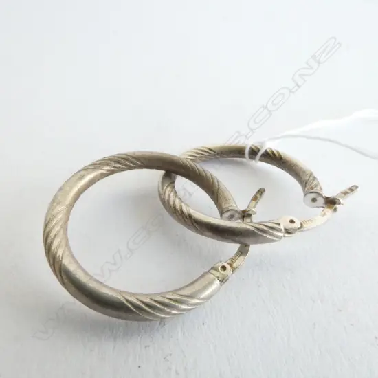STERLING SILVER HOOP EARRINGS, DIA. 23MM