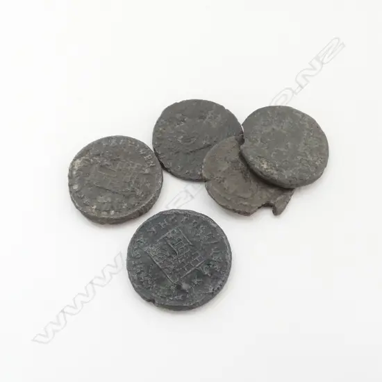 ROMAN COINS, C300 AD, FIVE COINS